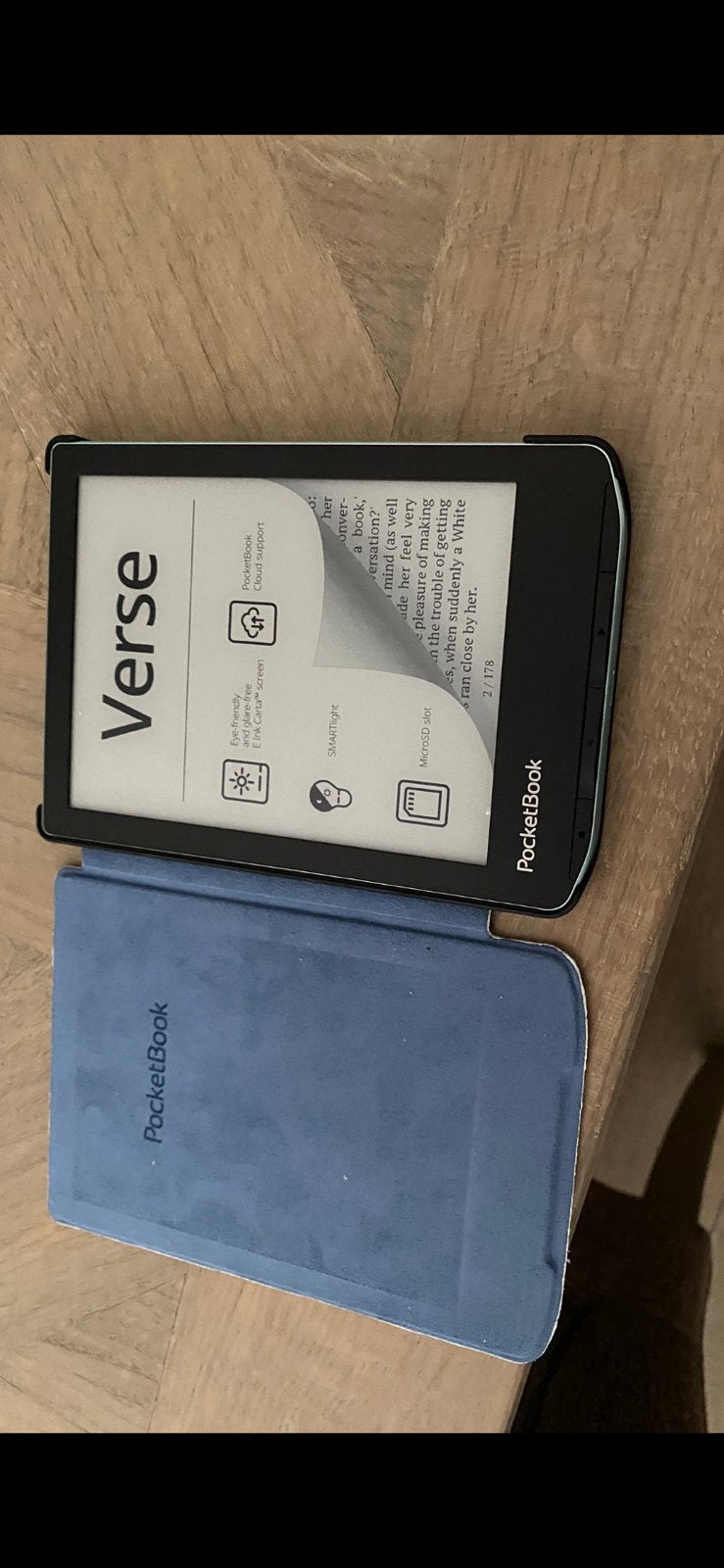 Ereader pocketbook met hoes 8gb met garantie 1 1/2 jaar, Ophalen of Verzenden, Zo goed als nieuw, 8 GB