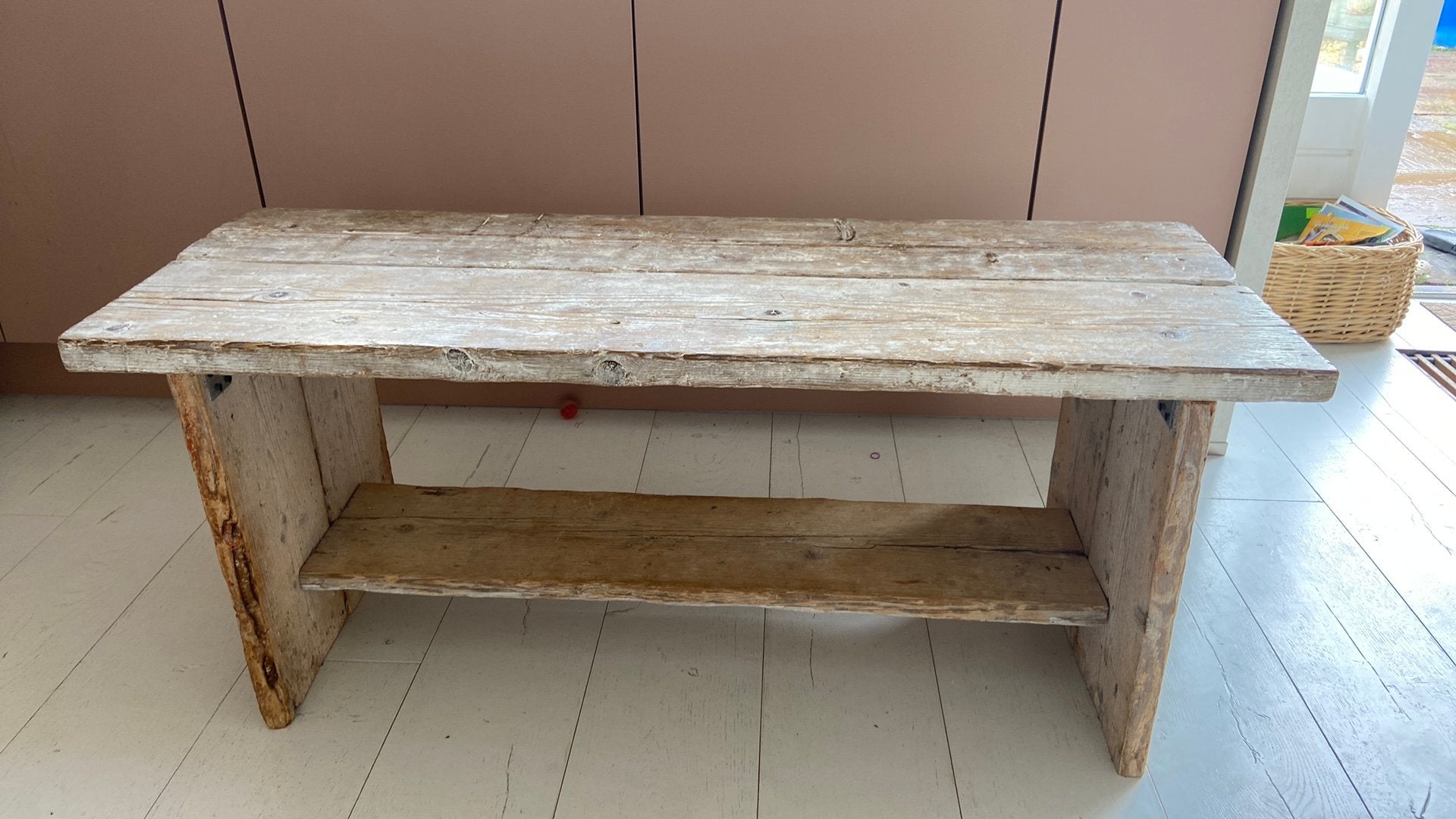 Brocante tafel/bank, Ophalen