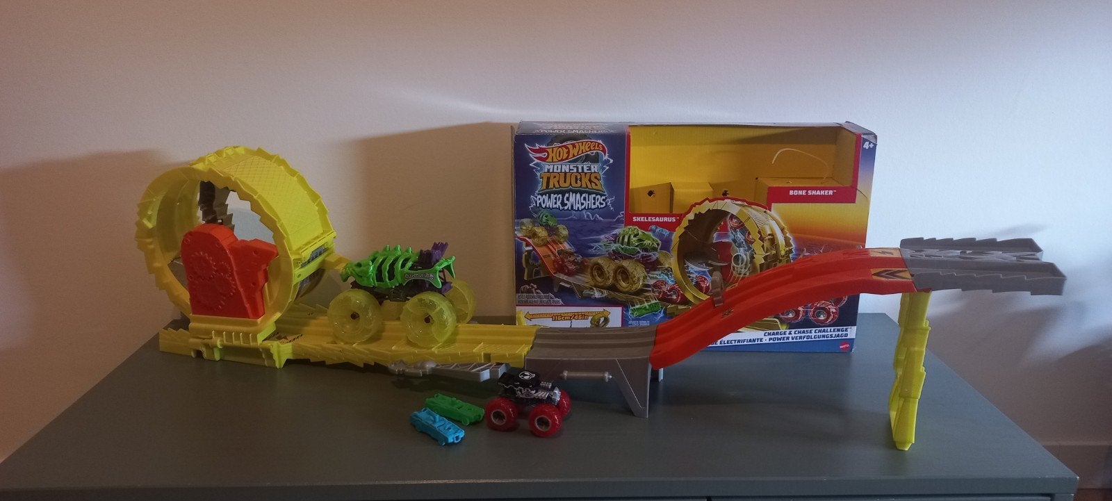 Zgan hotwheels Monster Trucks Power Smashers speelset, Racebaan, Ophalen of Verzenden, Zo goed als nieuw, Hot Wheels