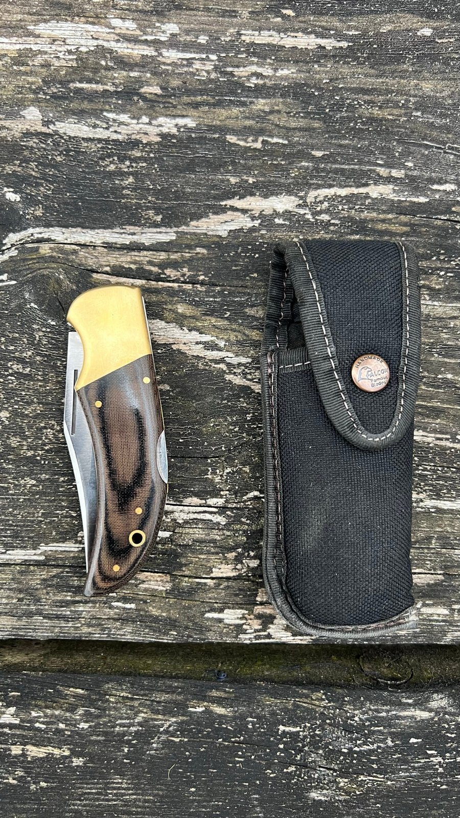 Falcon Handgemaakt Zakmes micarta Handvat en Foedraal, Ophalen of Verzenden, Zo goed als nieuw