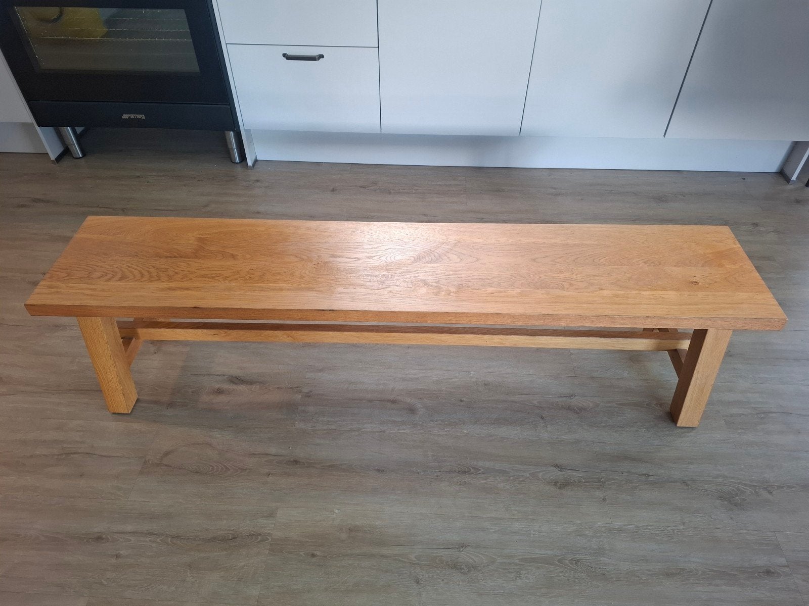 ikea Mockelby eettafel bank, Tuin en Terras, Ophalen, Zo goed als nieuw, Hout