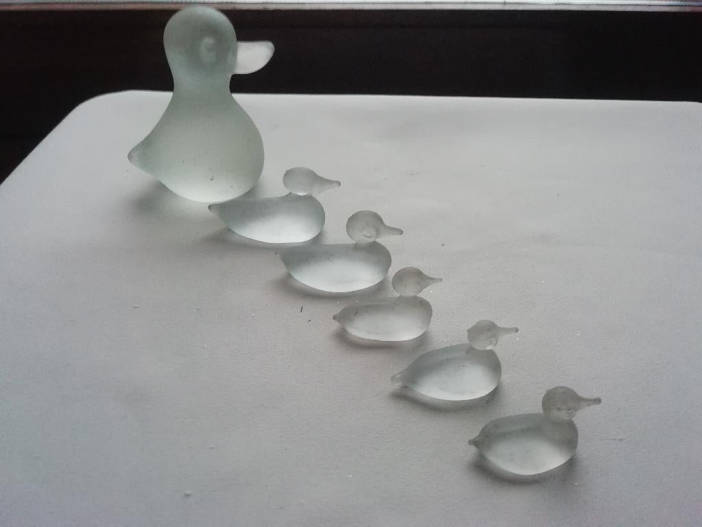 gesatineerd glazen eendjes verzameling, Antiek en Kunst, Ophalen of Verzenden
