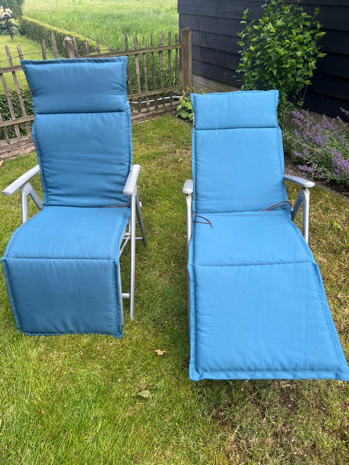 Twee verstelbare tuinstoelen florabest, Ophalen, Gebruikt, Overige materialen, Verstelbaar