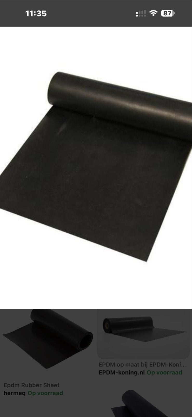 Nieuw EPDM dakbedekking op maat - nooit gebruikt, Ophalen, Overige materialen, Zwart, Overige typen