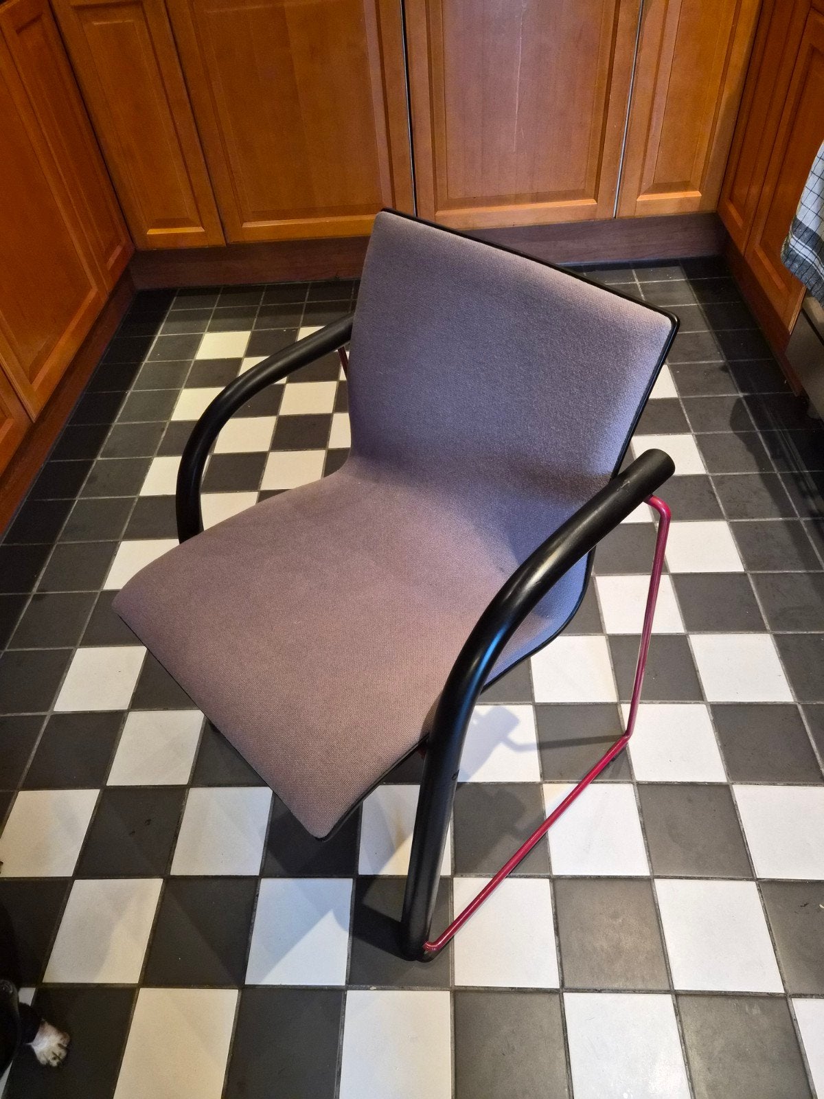 Thonet stoel 4x met stoffen bekleding en metalen frame, Huis en Inrichting, Stoelen, Ophalen, Gebruikt, Overige kleuren, Modern Design