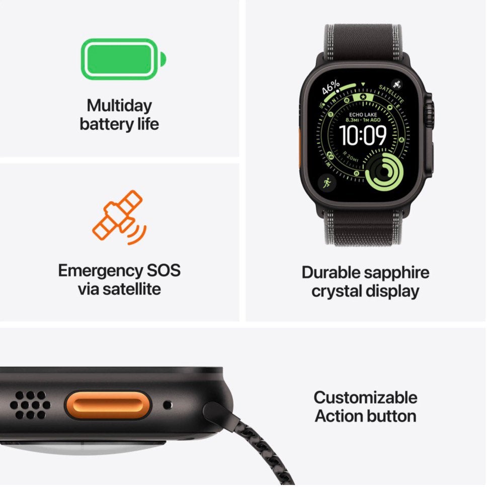 APPLE Watch Ultra 3 GPS + Cellular - 49mm black, Apple, Apple, Zwart, IOS