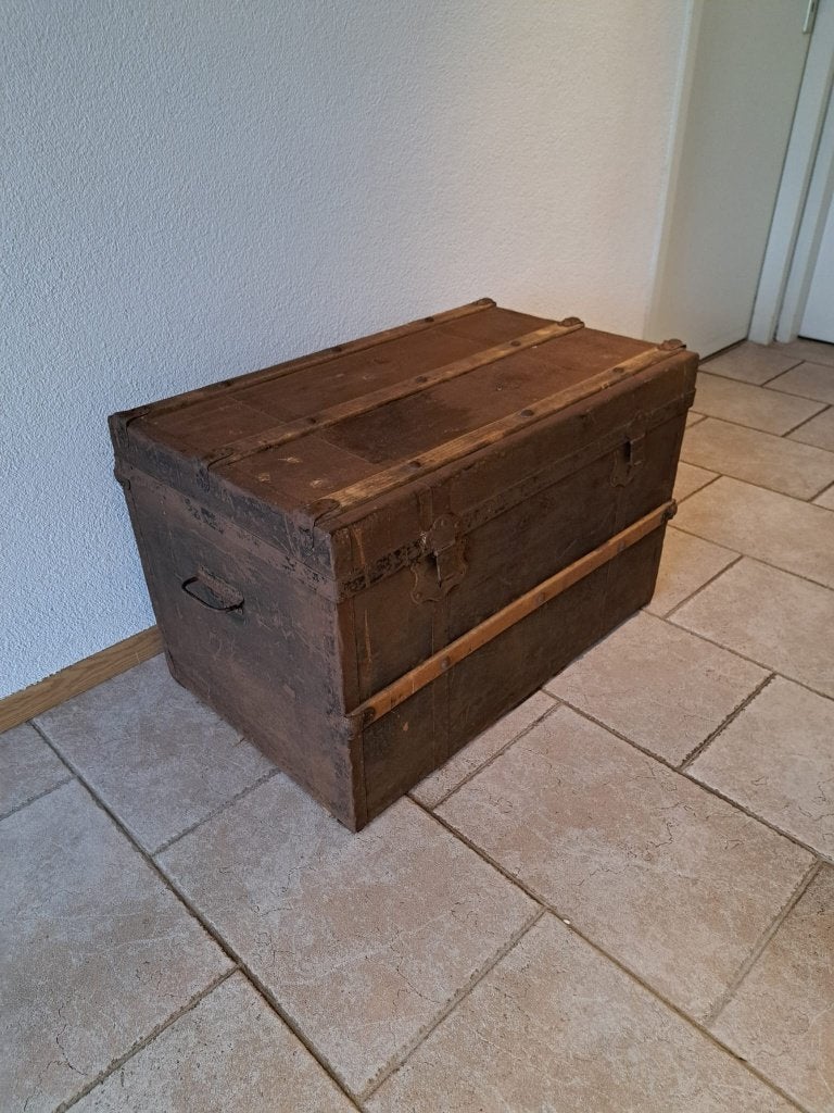 Vintage hutkoffer antiek hutkoffer, Ophalen
