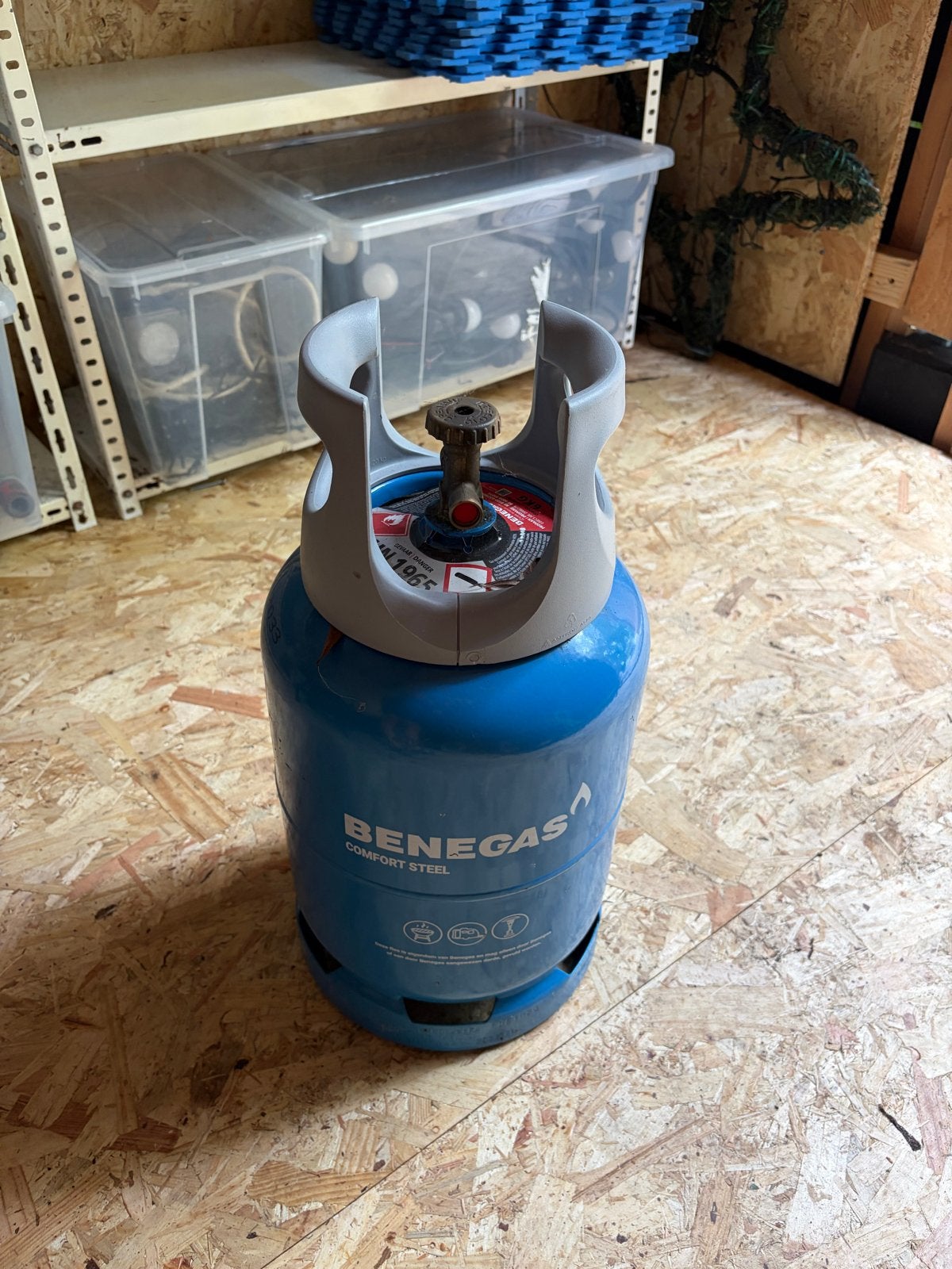 Benegas Comfort Steel gasfles (zo goed als vol), Ophalen, Zo goed als nieuw