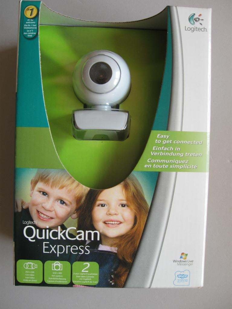 LOGITECH WEBCAM -QUICK CAM - BOLLETJE–NIEUW - VINTAGE, Logitech, Nieuw, Windows, Bedraad