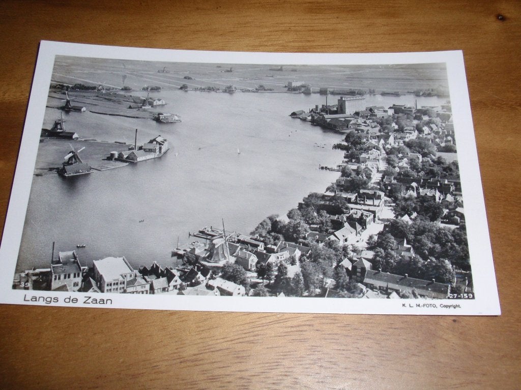 Zaanstreek Langs de Zaan Uitg KLM Molen, Verzenden, 1940 tot 1960, Ongelopen, Noord-Holland