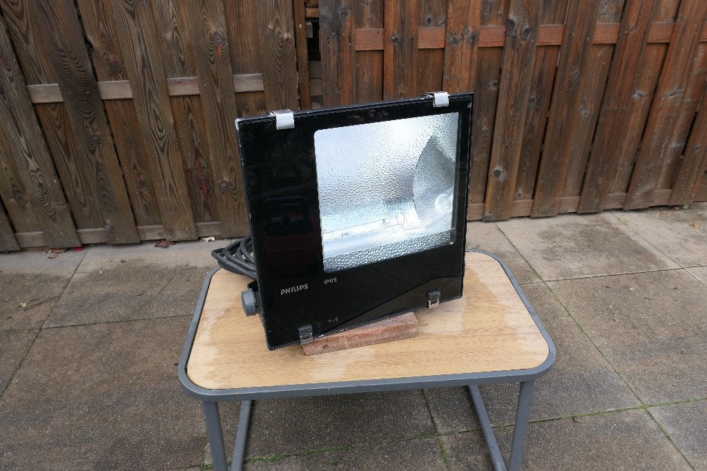Philips 250 Watt Bouwlamp , Schijnwerper , Floodlight, Ophalen of Verzenden, Zo goed als nieuw, 200 tot 500 watt, Lamp met armatuur