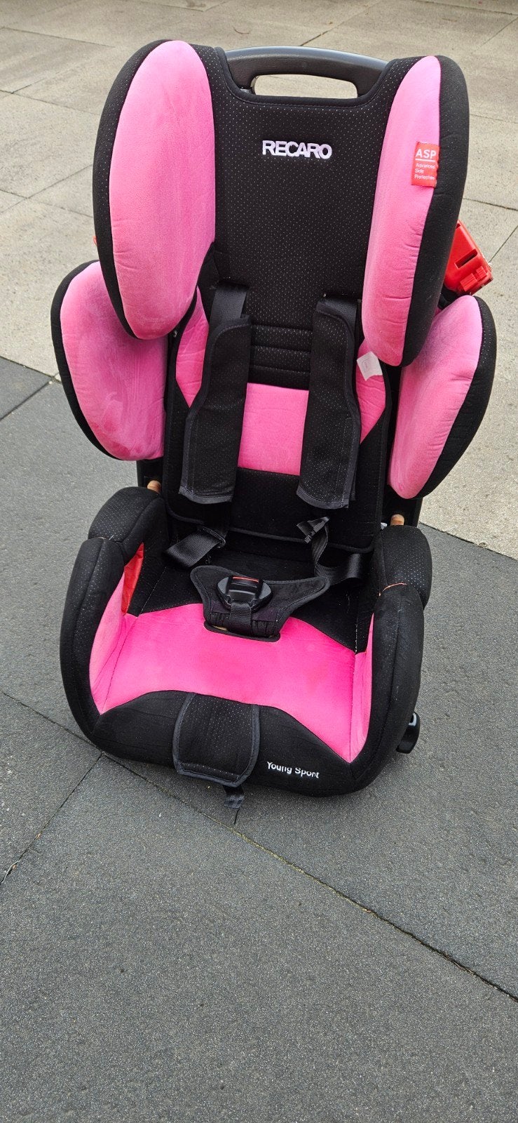 Recaro Young Sport autostoel roze/zwart, Kinderen en Baby's, Autostoeltjes, Zijbescherming, Ophalen, Overige merken, Gebruikt
