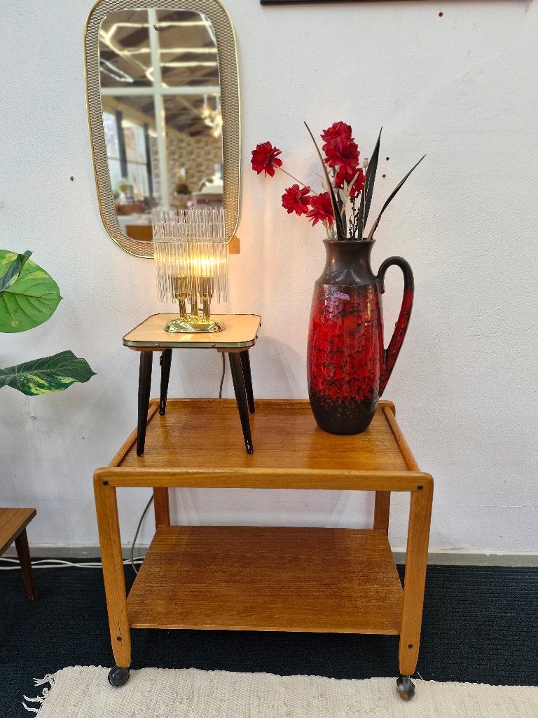Vintage barcart / serveerwagen teak 70s, Ophalen, Gebruikt, ., .