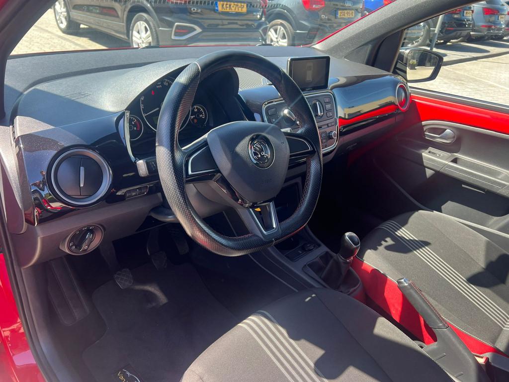 Skoda Citigo 1.0 Greentech Monte Carlo navi, stoelverw, airc, Auto's, Euro 5, Stof, Gebruikt, Zwart