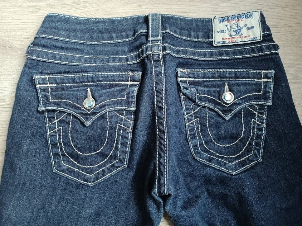 True Religion spijkerbroek met strass steentjes, maat W27, Blauw, True Religion, Ophalen of Verzenden, Zo goed als nieuw