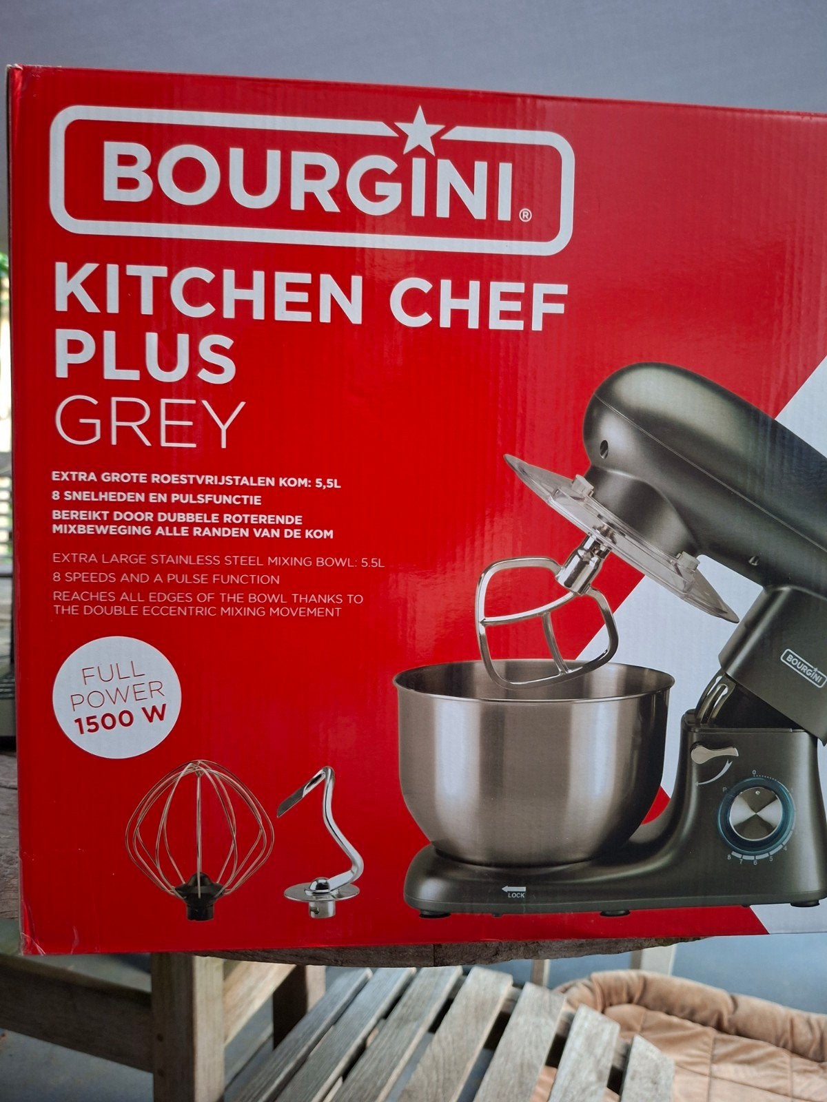 Bourgini Kitchen Chef Plus Grey 5,5L - Nieuw in doos, 4 liter of meer, Ophalen of Verzenden, Nieuw, 3 snelheden of meer