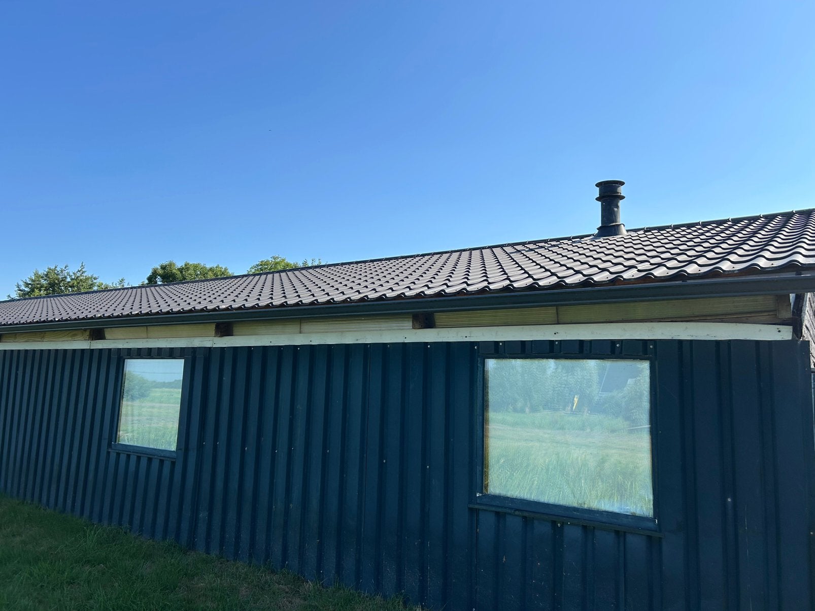 Geisoleerde dakpanplaten  40/60 mm  antraciet, Gebruikt, 15 m² of meer, Metaal, Grijs