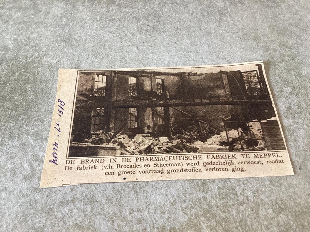 Meppel.    De  brand in de Pharmaceutische fabriek  1918, Ophalen of Verzenden, Voor 1920, Drenthe