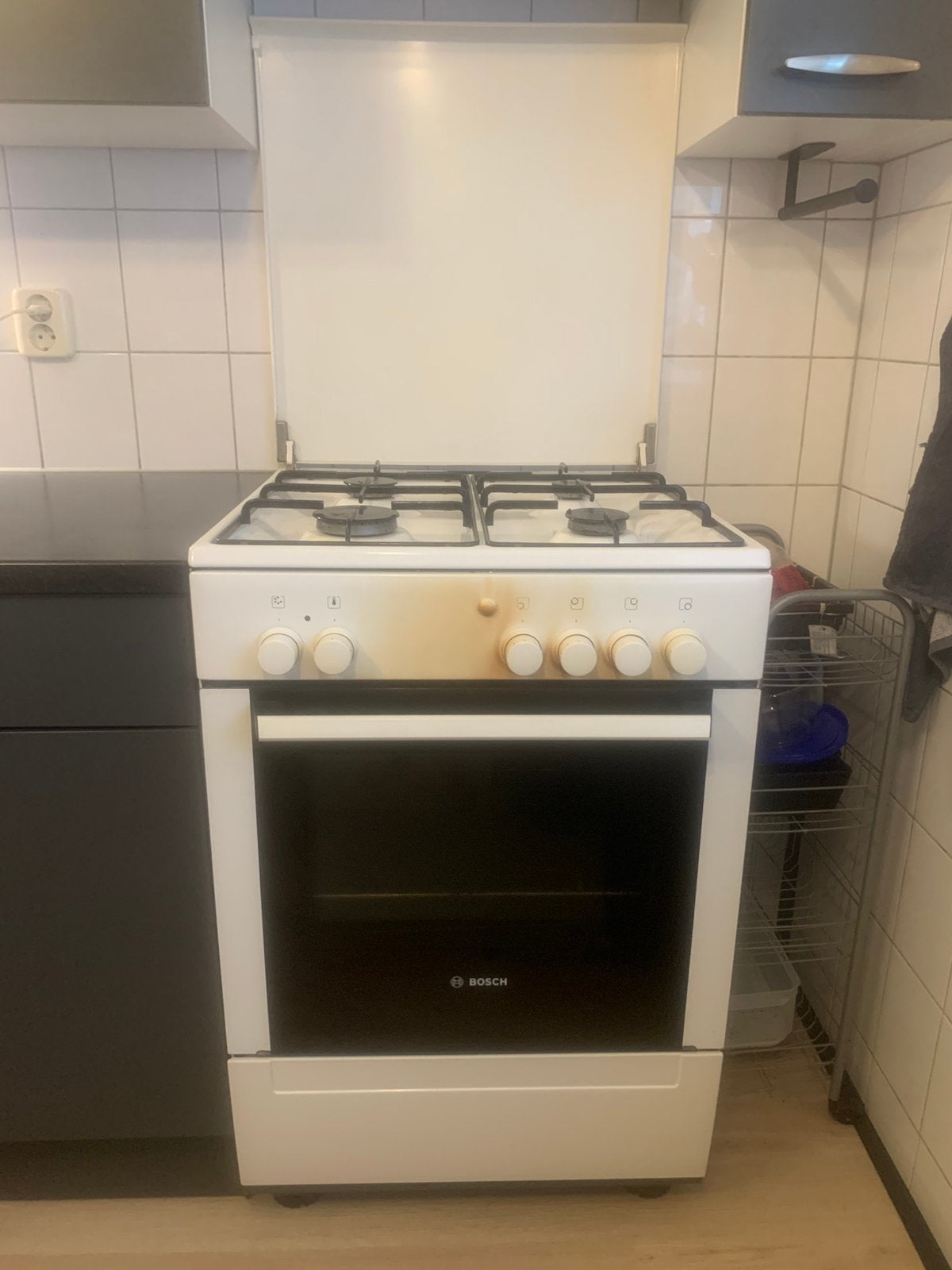 Gasfornuis Bosch, Ophalen, Gebruikt, Minder dan 85 cm, Grill