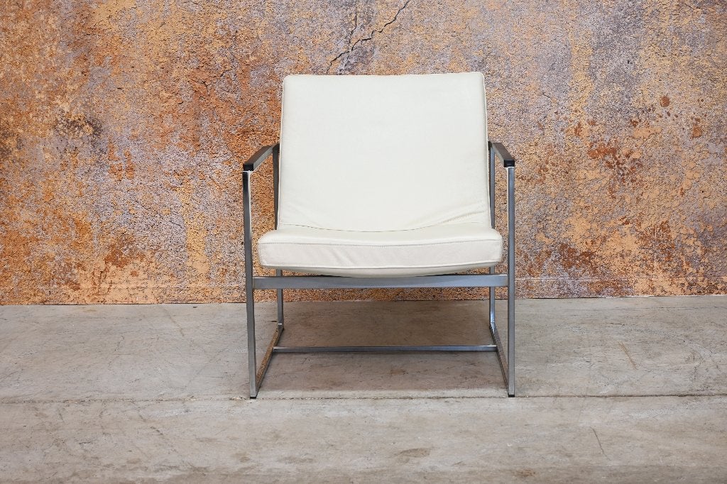 IZG Staat witte leren Harvink Oscar design fauteuil, Harvink, Harvink, 75 tot 100 cm, Ophalen of Verzenden