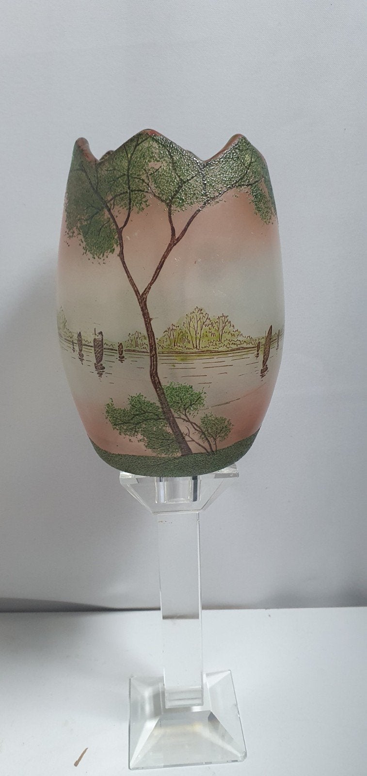 Antieke Legras Art Nouveau Vaas - Landschap decor - ca. 1900, Ophalen of Verzenden