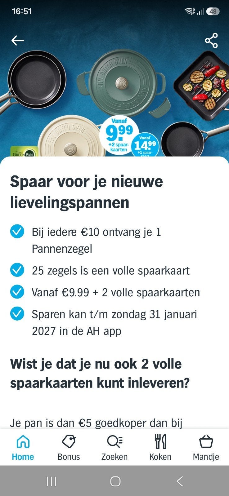 Gevraagd Pannen spaaractie AH, Verzamelen, Albert Heijn, Ophalen