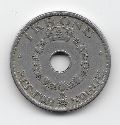 Noorwegen 1 krone 1936 KM# 385, Verzenden, Overige landen, Losse munt
