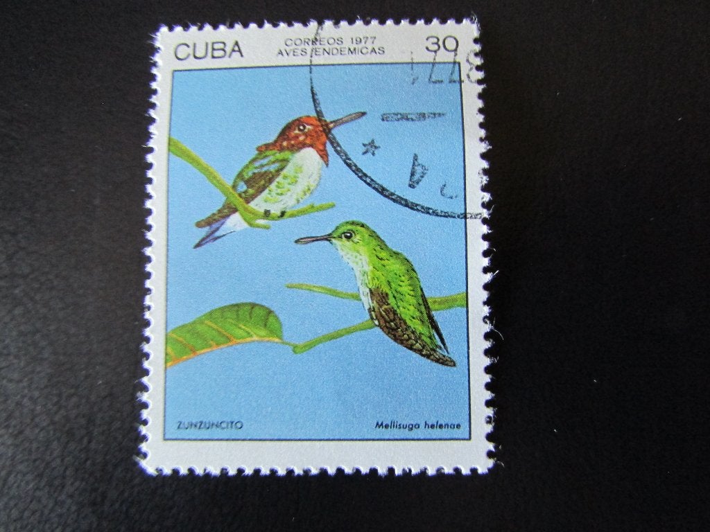 Postzegel Vogel: Bij-Kolibrie uit Cuba, Ophalen of Verzenden, Gestempeld, Dier of Natuur