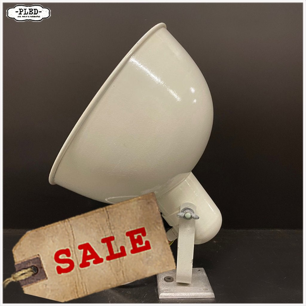Grote geëmailleerde Italiaanse wandlamp Nuova Seminara, Metaal, Wit, Overige merken, Gebruikt