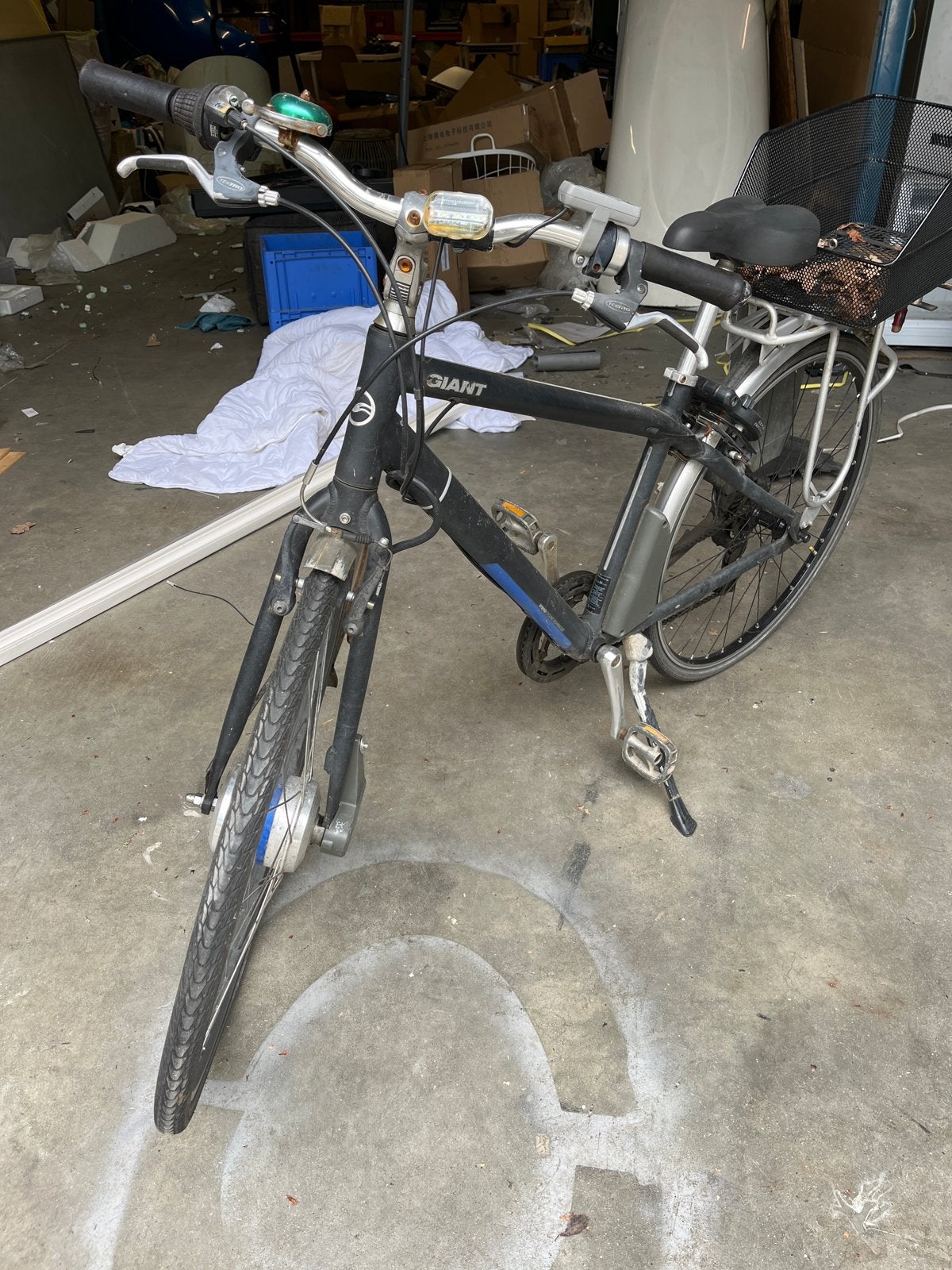 Giant Fiets met mandje opkanpper, Fietsen en Brommers, Ophalen, Gebruikt, Velgrem, Versnellingen