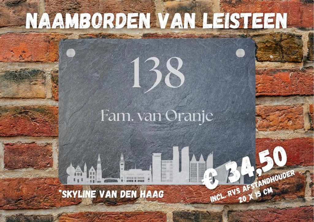 Landelijke naamborden van leisteen voor uw voordeur, Huis en Inrichting, Woonaccessoires | Tekstborden en Spreuken, Nieuw, Ophalen of Verzenden