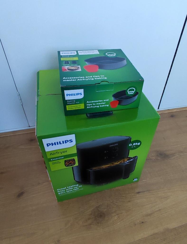 Airfryer PHILIPS HD9200/90 ESSENTIAL en Master Baking kit, Witgoed en Apparatuur, Airfryers, Ophalen, Gebruikt, Airfryer