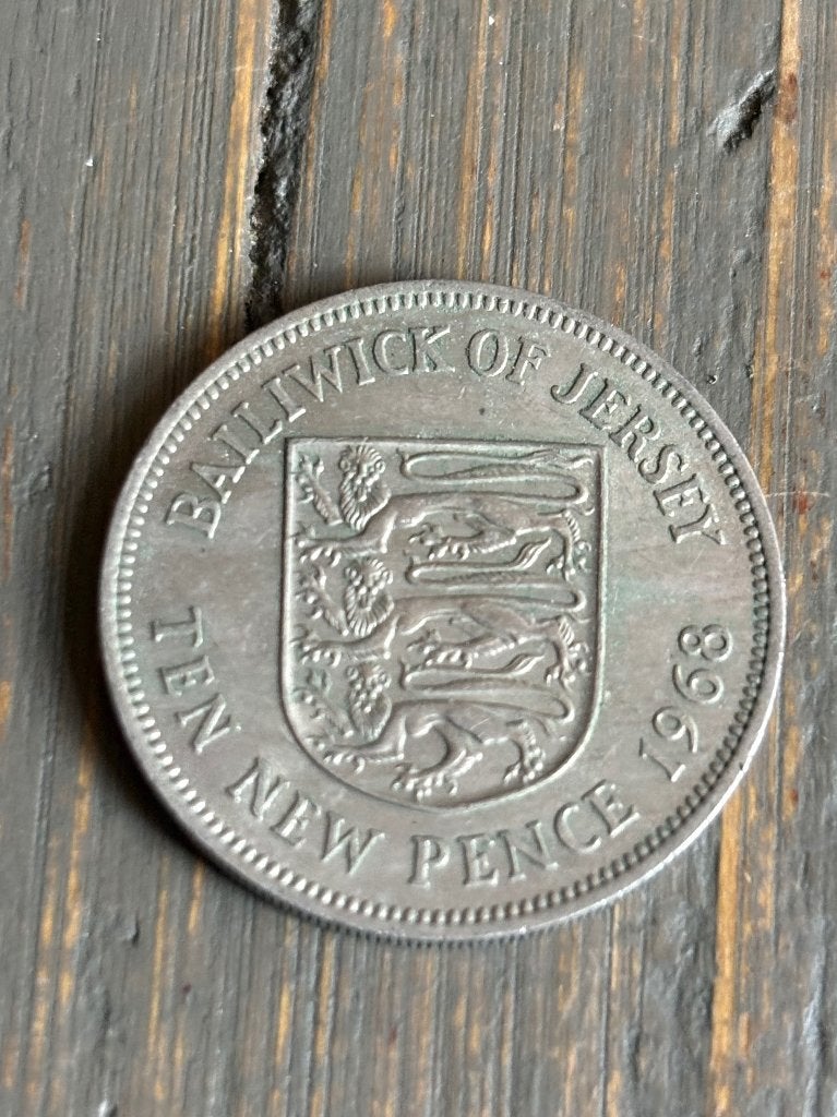 10 New Pence 1968 Jersey, Ophalen of Verzenden, Overige landen, Losse munt