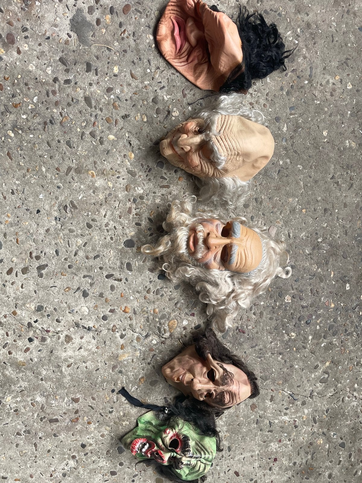 Set van 5 authentieke maskers - Halloween/Carnaval, Ophalen of Verzenden, Gebruikt