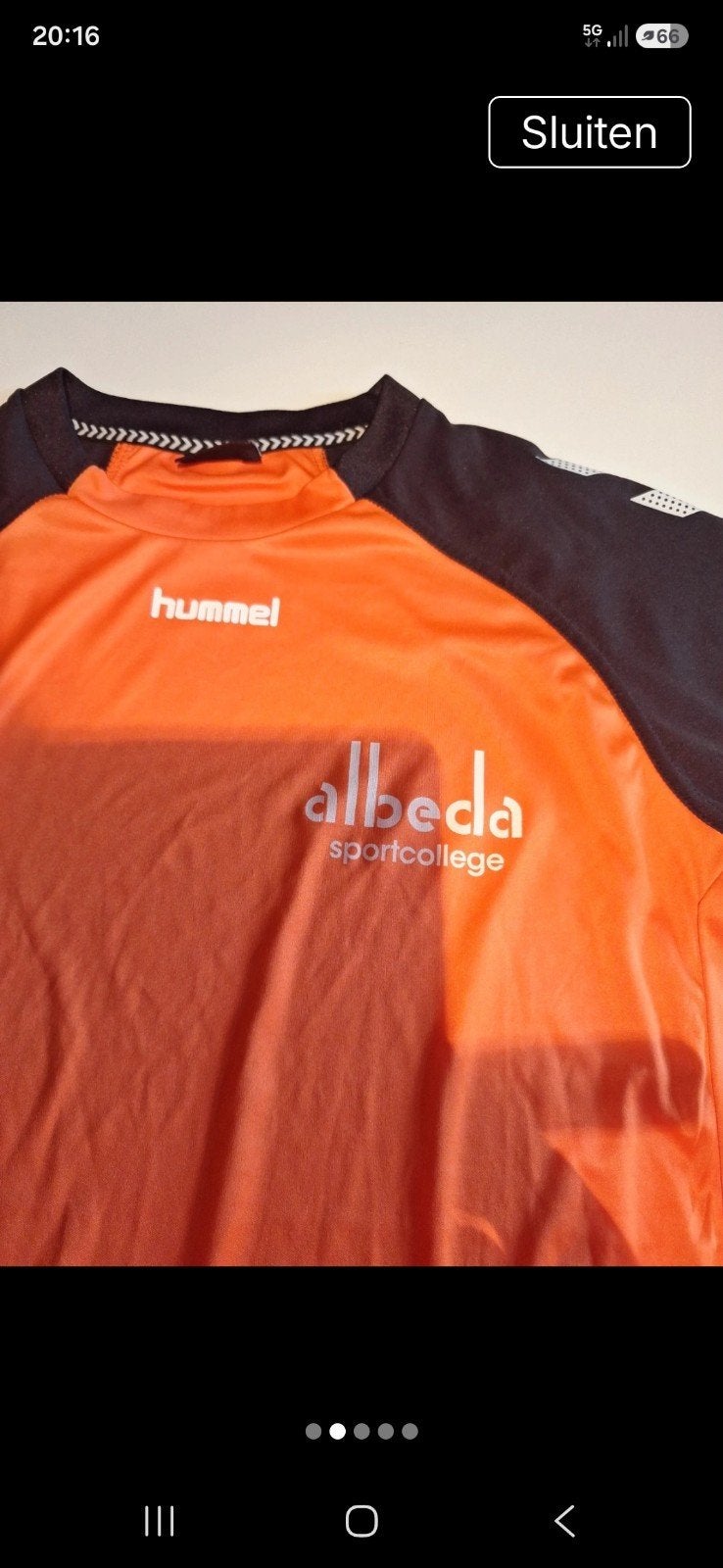 Hummel sportshirt oranje/zwart - Albeda Sportcollege, Ophalen of Verzenden, Gedragen, Oranje, Overige typen