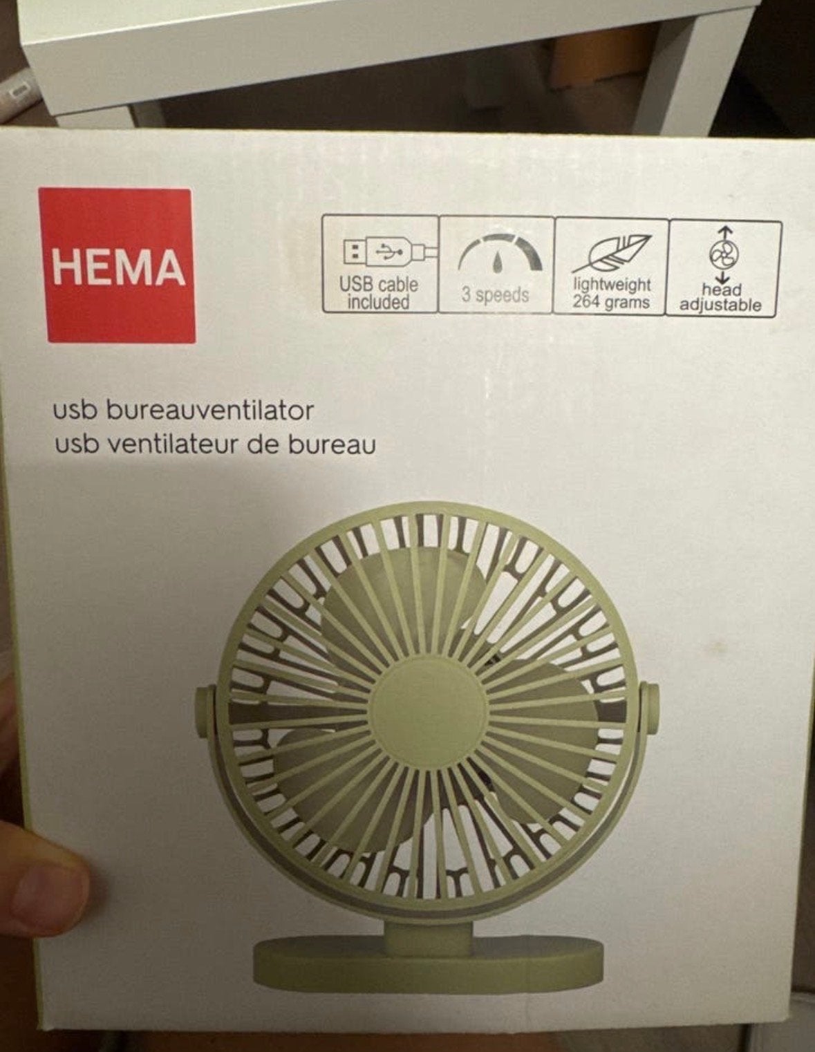 Hema USB Bureauventilator, Ophalen of Verzenden, Nieuw, Tafelventilator