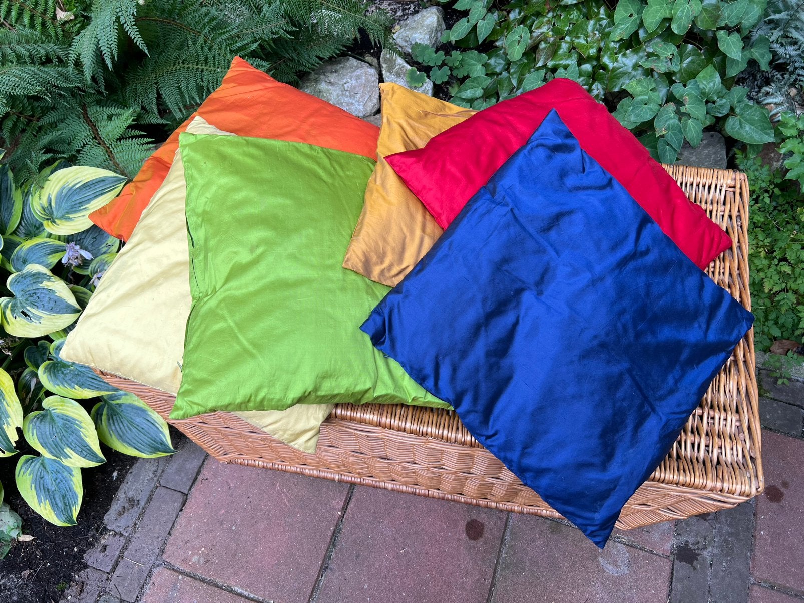 Set van 6 kleurrijke sierkussens, Meerkleurig, Vierkant, Ophalen of Verzenden, Zo goed als nieuw