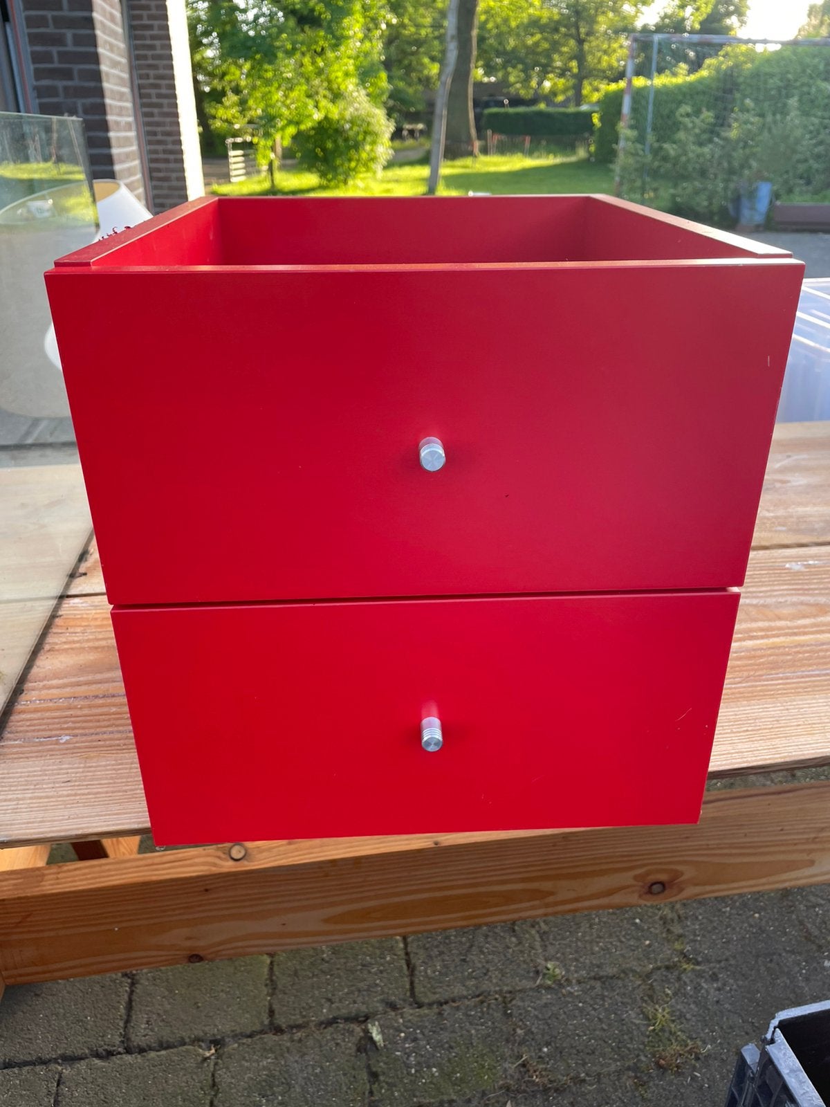 Inzet kallax kast ikea, ladeblok, laatjes rood, Ophalen, Gebruikt