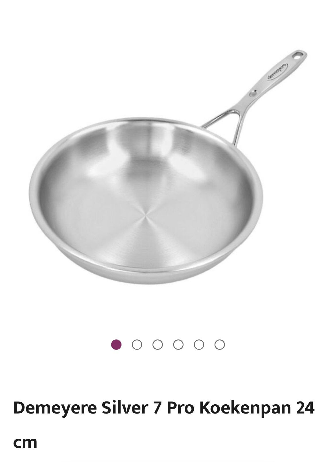 Demeyere Silver 7 Pro Koekenpan 24 cm, Ophalen of Verzenden, Zo goed als nieuw, Rvs