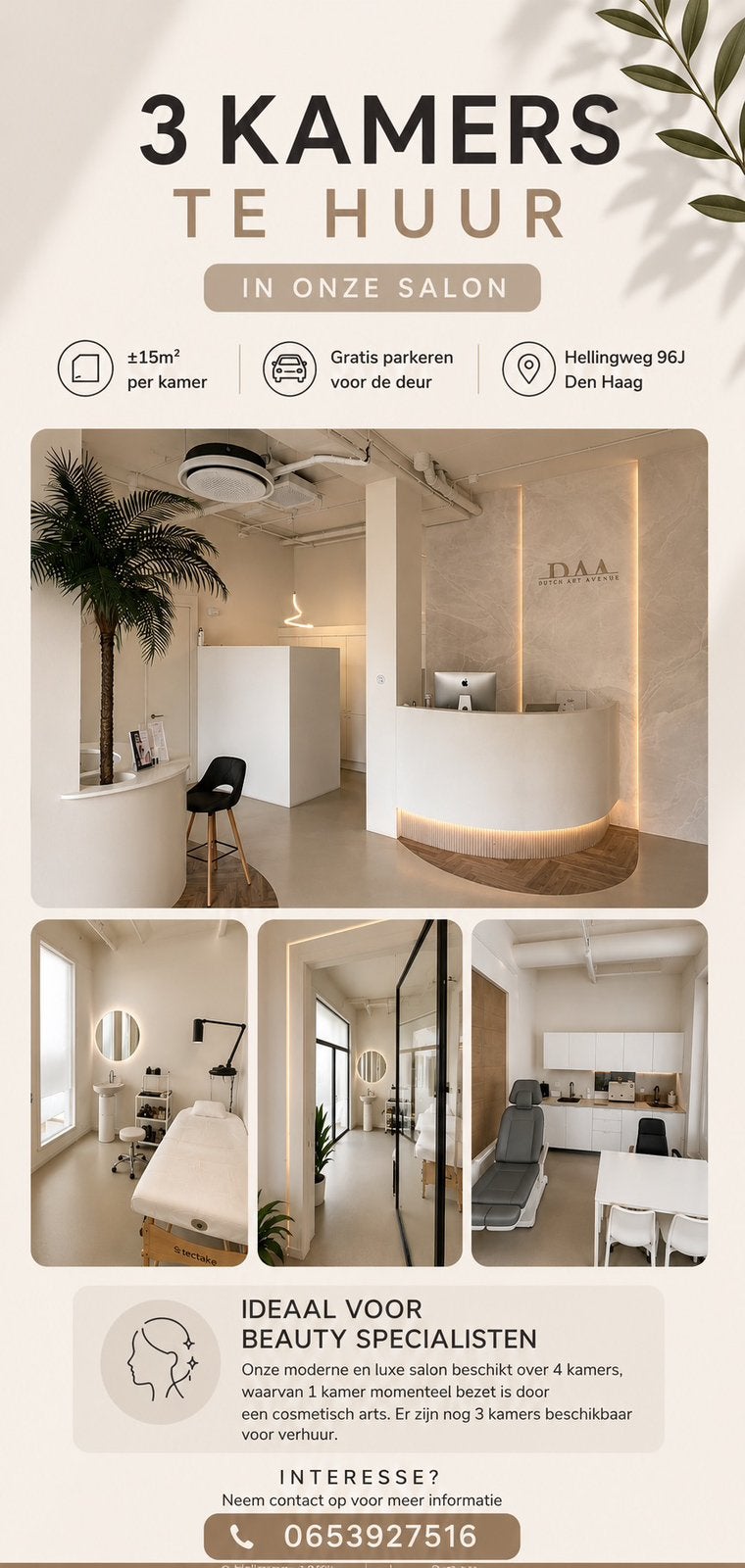 Luxe behandelkamer te huur, Ophalen, Zo goed als nieuw, Interieur en Design