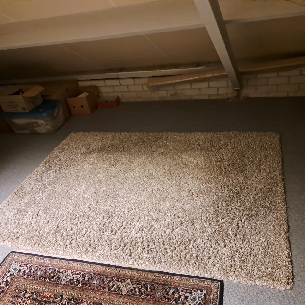 Wollen tapijt, Ophalen, Gebruikt, Beige, 150 tot 200 cm