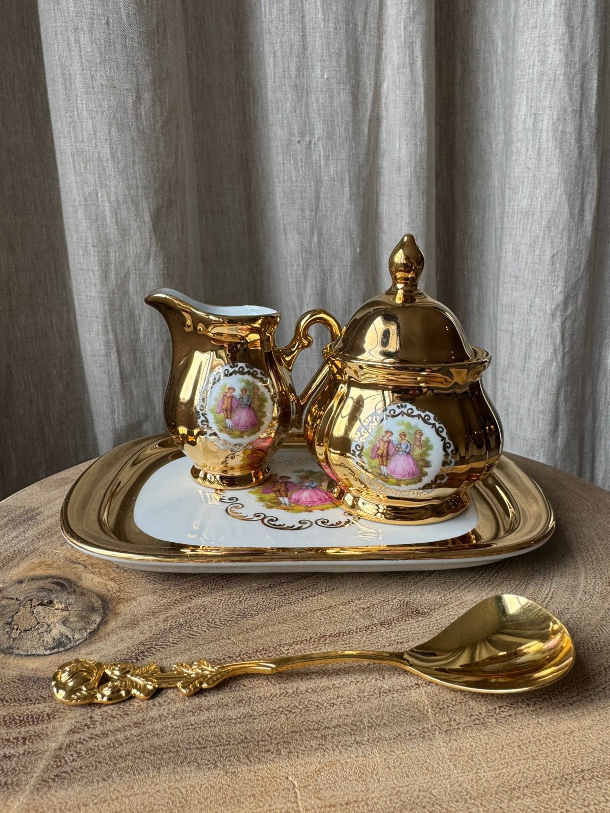 vintage Bavaria porseleinen serveerset, 24-karaats, Ophalen