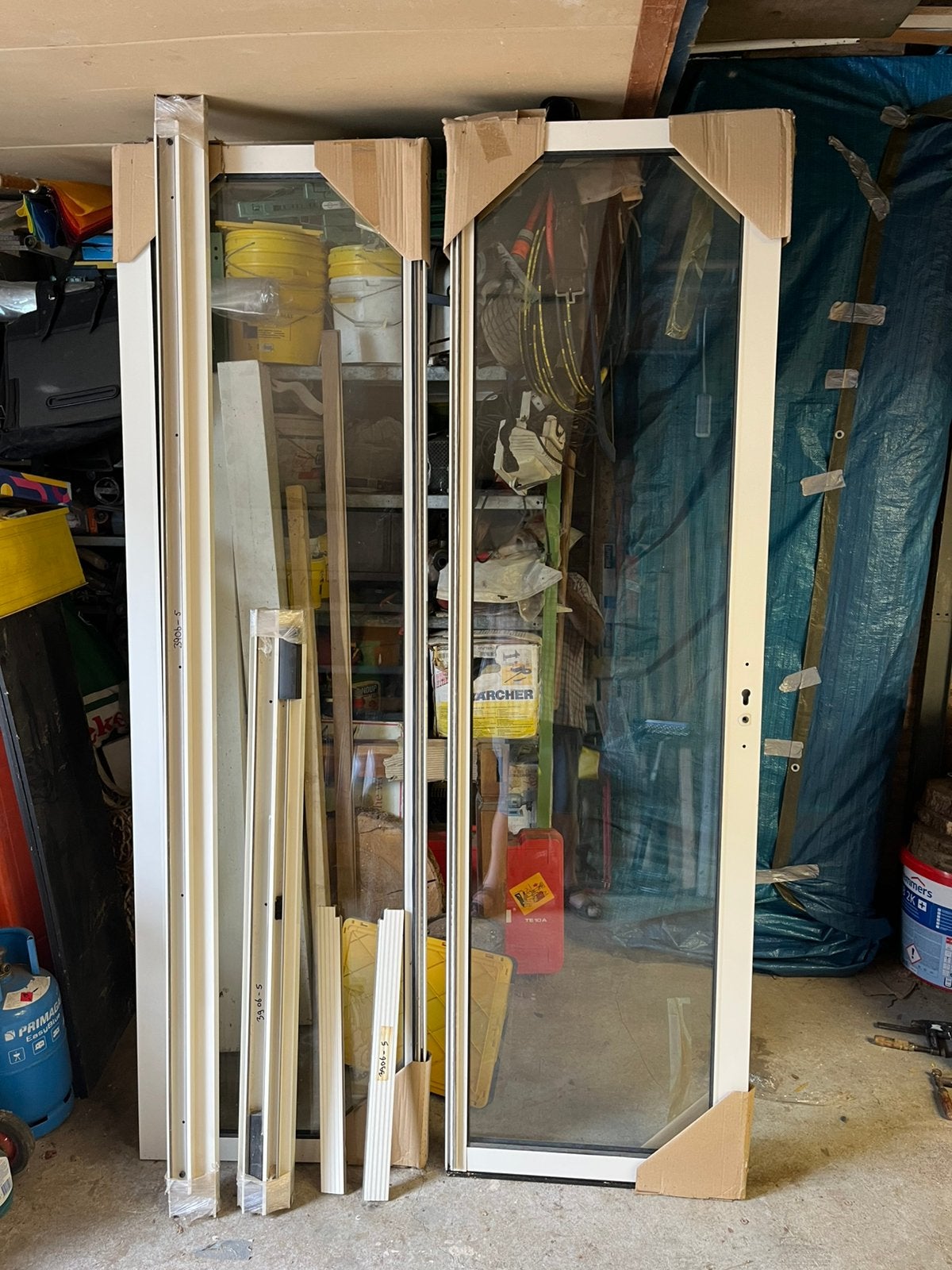 Aluminium schuif wand., Ophalen, 225 cm of meer, Aluminium, Zo goed als nieuw