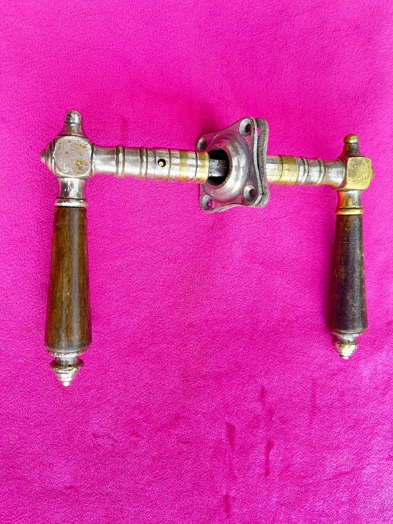 Antieke deurklinken met hoorn, deurkruk, deur klinken nr 73, Ophalen of Verzenden