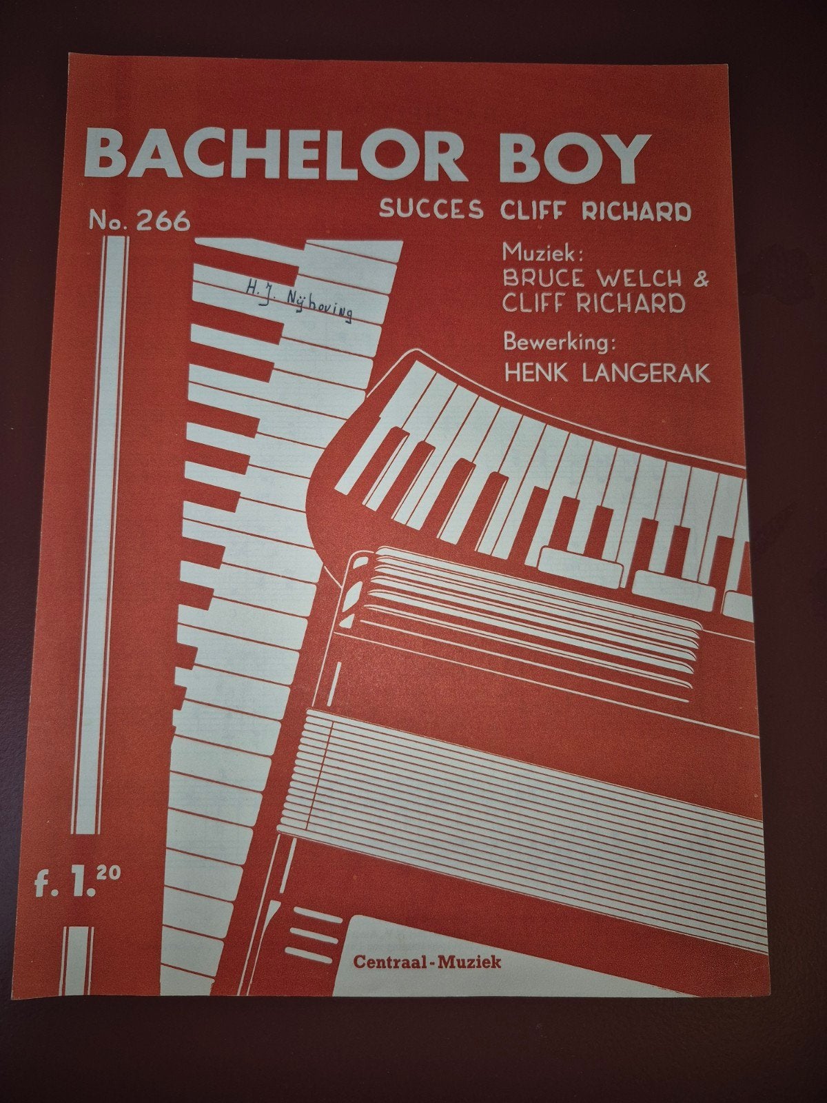 Bachelor Boy - Succes Cliff Richard - Bladmuziek, Zang, Gebruikt, Ophalen of Verzenden, Artiest of Componist