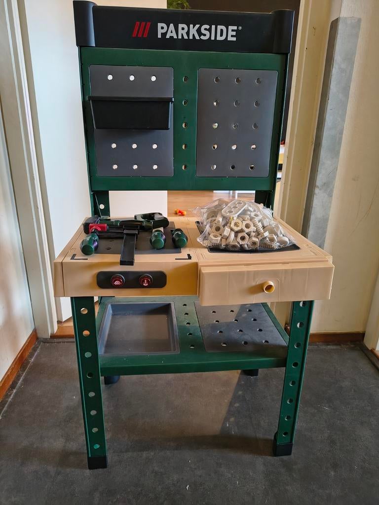 Parkside Kinder Werkbank met Gereedschap en Bouwset, Ophalen of Verzenden, Gebruikt, Bouwen