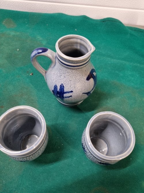 wijnset keuls blauw drie delig, Ophalen of Verzenden