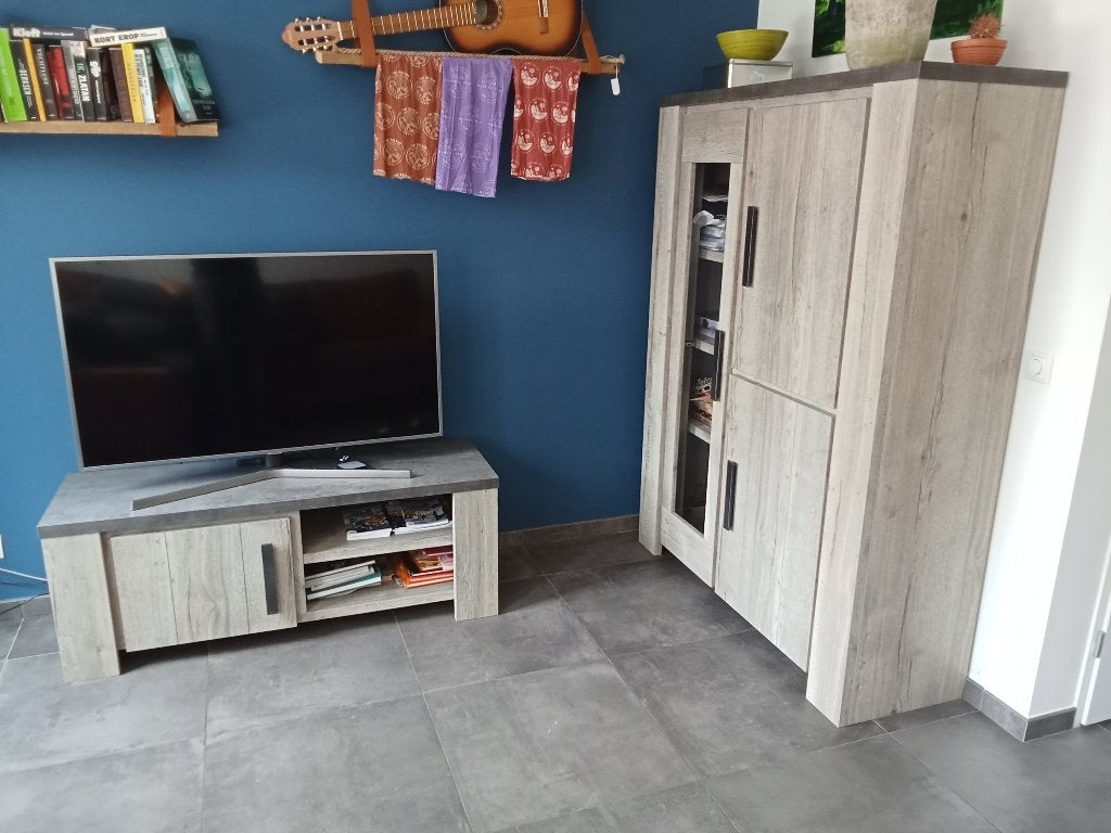 Kast en tv-meubel grijs/antraciet, Huis en Inrichting, Kasten | Televisiemeubels, Ophalen, Kunststof, 100 tot 150 cm, Zo goed als nieuw
