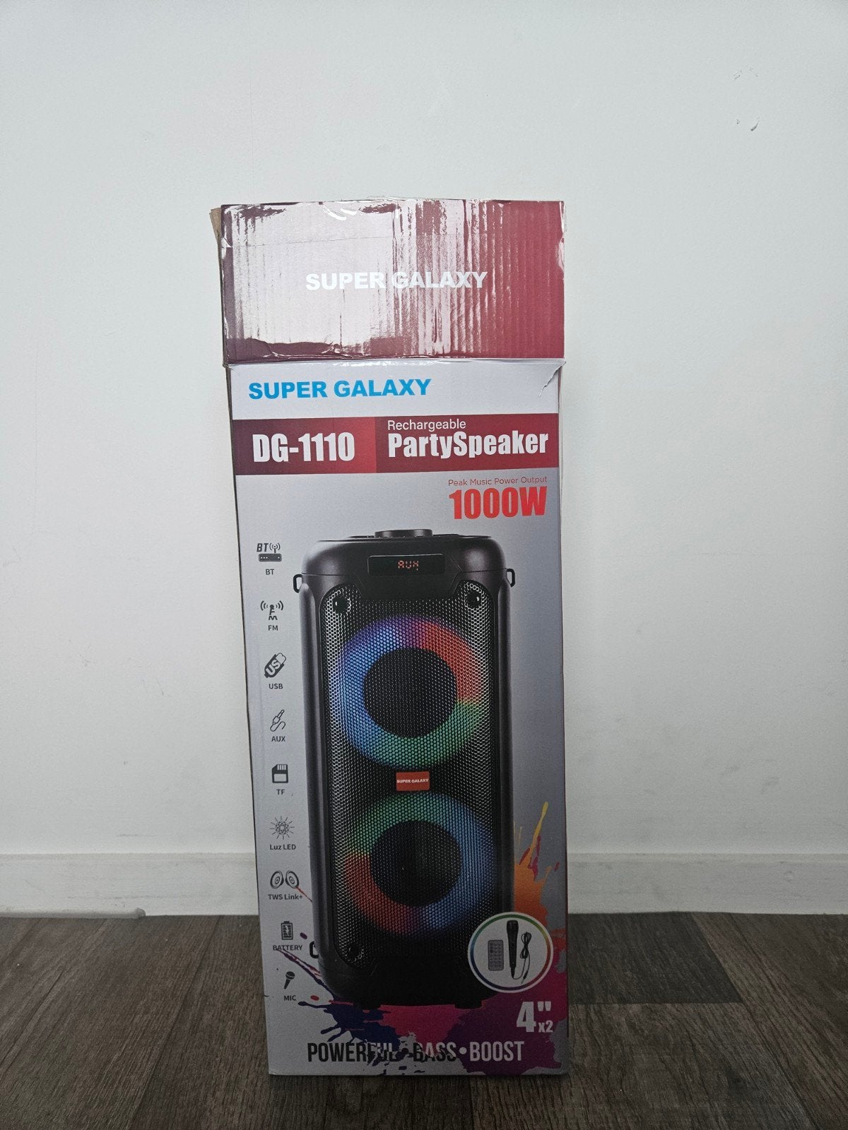 Muziek box met bluetooth, party speaker met microfoon, Audio, Tv en Foto, Gebruikt, Party speaker, Inclusief microfoon, Ophalen
