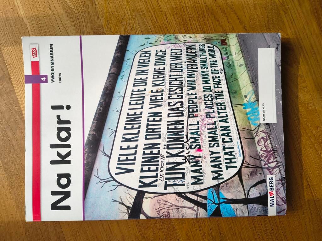 Duits schoolboek Na klar. 4 Vwo/gymnasium. Nooit geopend., VWO, Duits, Malmberg, Ophalen of Verzenden